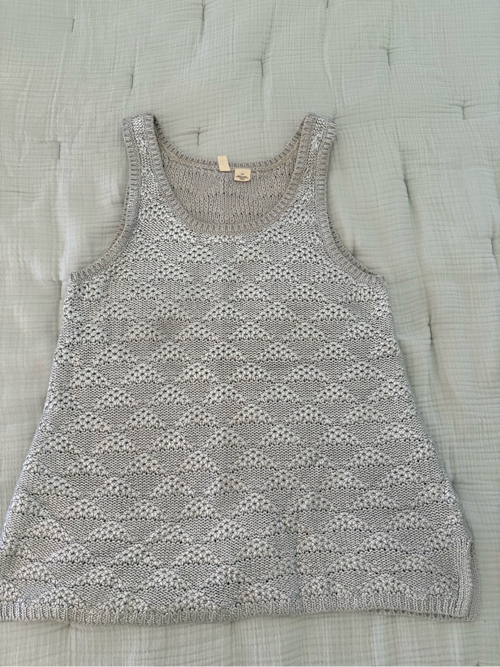 Anthropologie - Moth Silver Metallic Knit Tank from Anthropologie